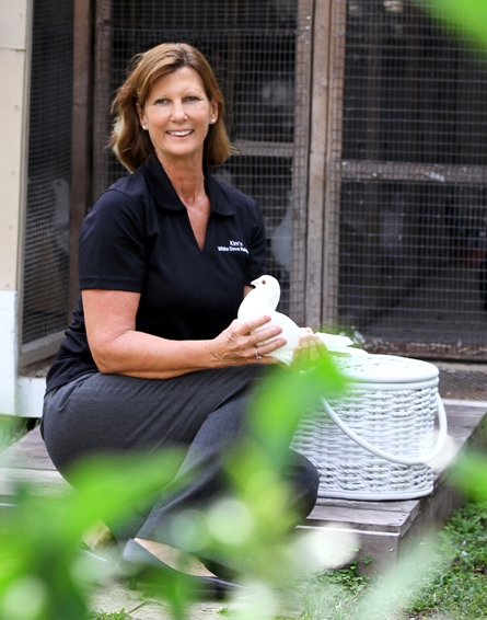 Kim with dove Kim with dove