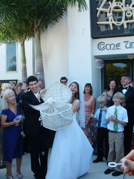 Dove release at a ft lauderdale church wedding